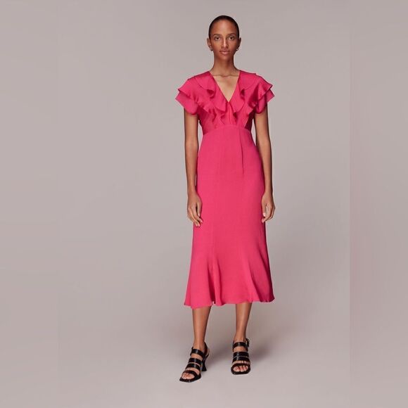 ADELINE FRILL MIDI DRESS - - Picture 4 of 7